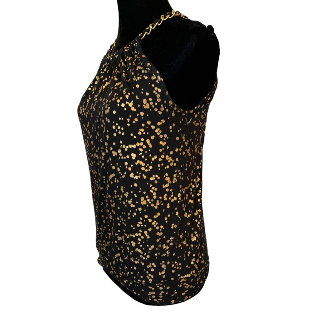 Michael Kors Black & Gold Metallic Top XS - Picture 4 of 6